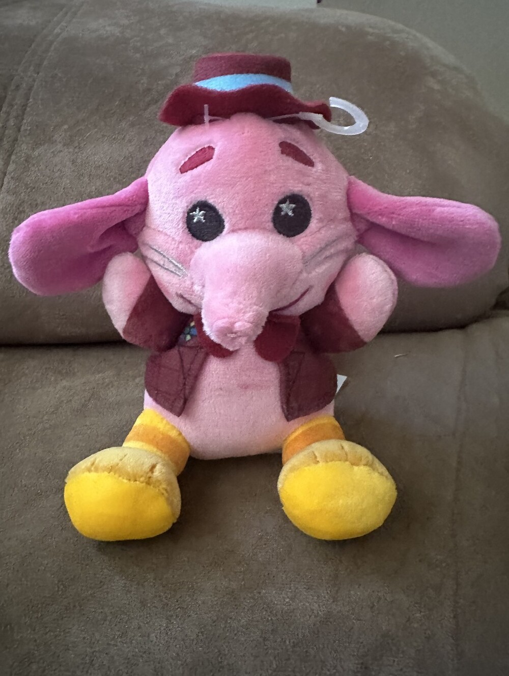 Pink Elephant Plush Toy with Yellow Shoes - Kids Soft Stuffed Animal